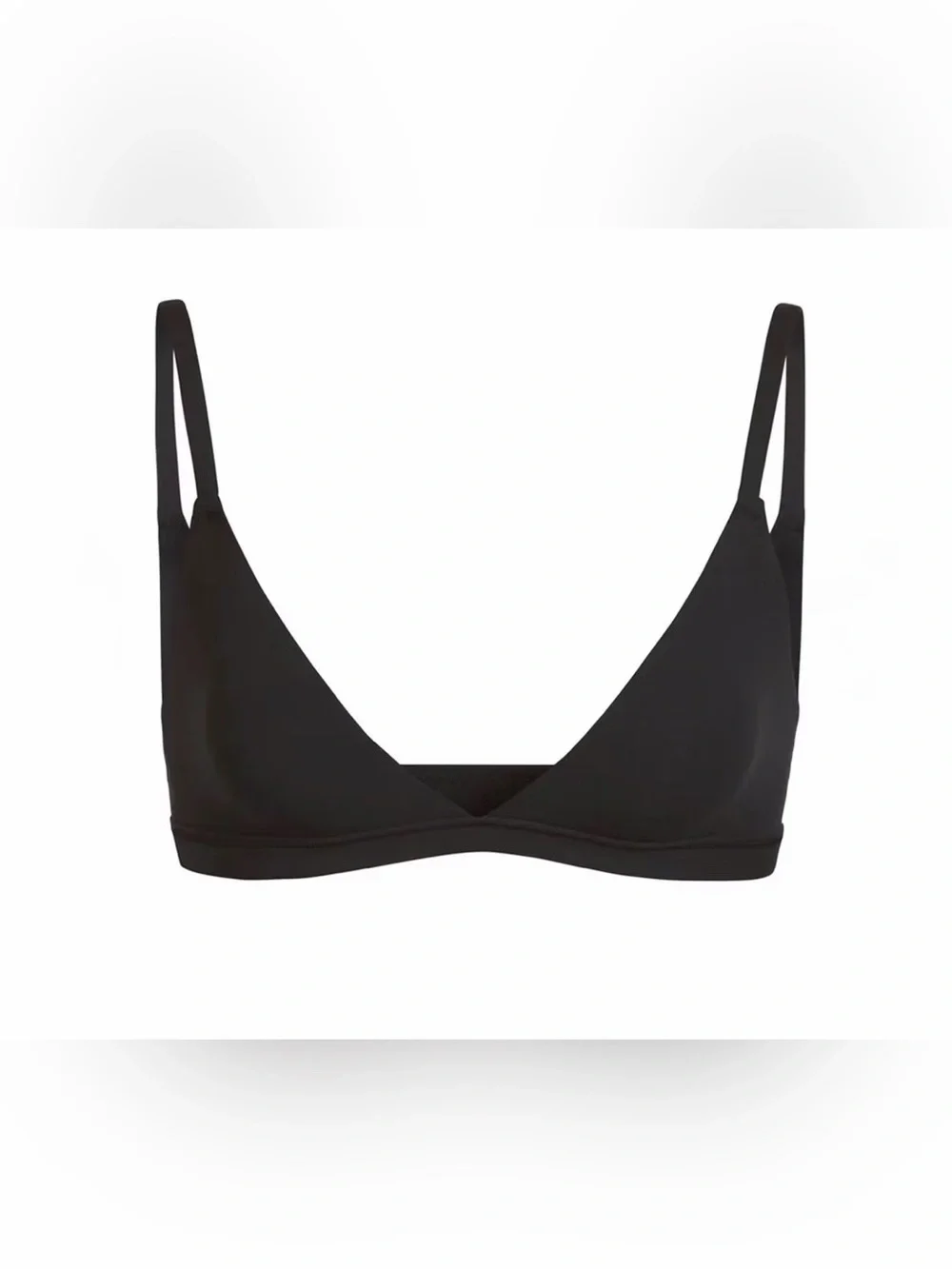 NWT SKIMS Fits Everybody Triangle Bralette Size Small Onyx Black Buttery Soft